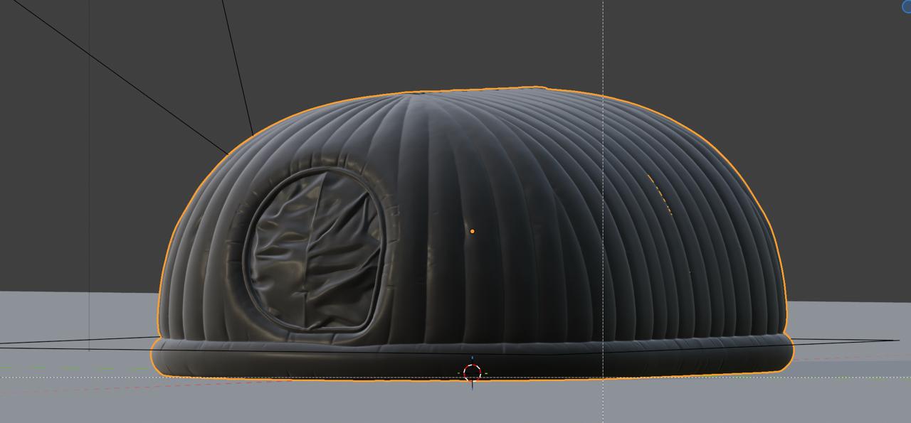 Blender 3D model of inflatable dome for Asnugfit — photorealistic product render built by NodeAscend web design Faridabad